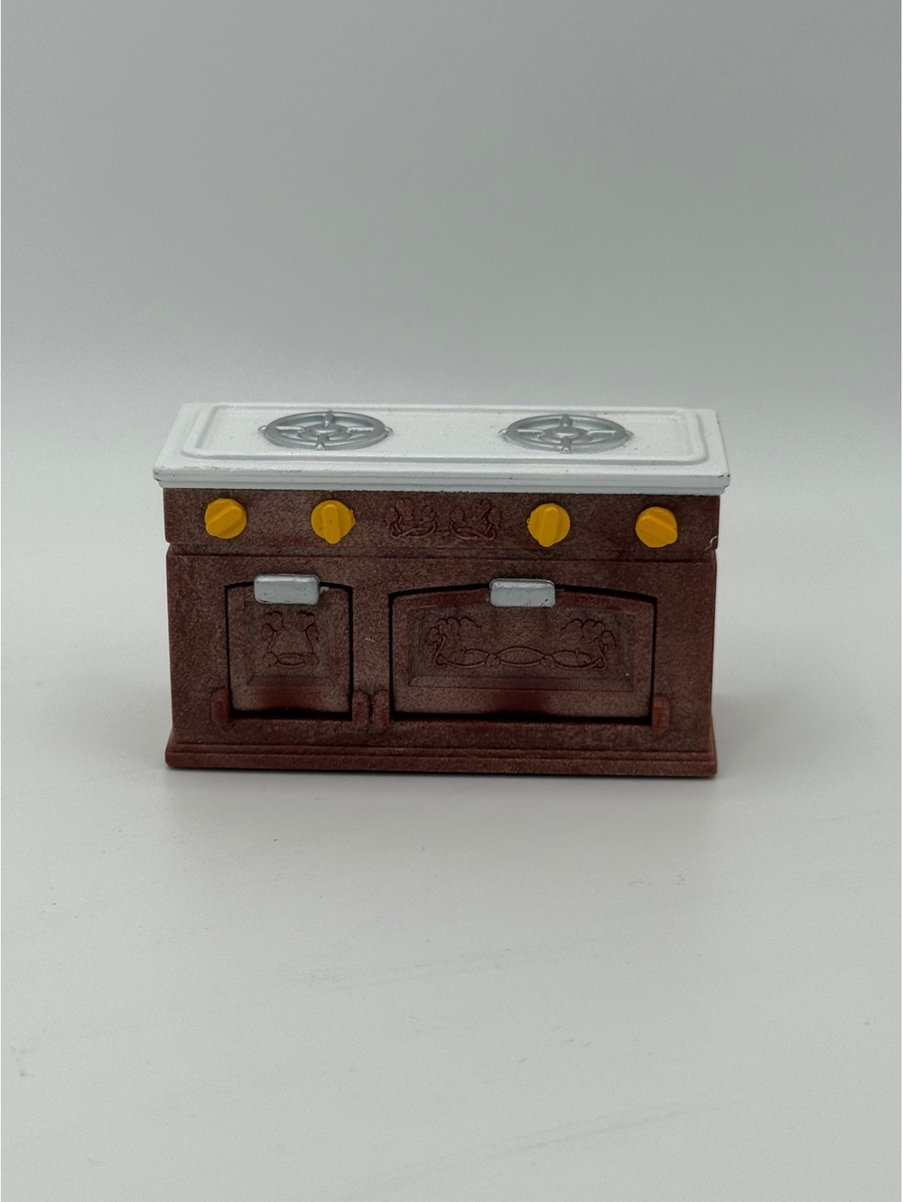 1:16 Dollhouse Stove Oven Brown White Miniature Kitchen Appliance